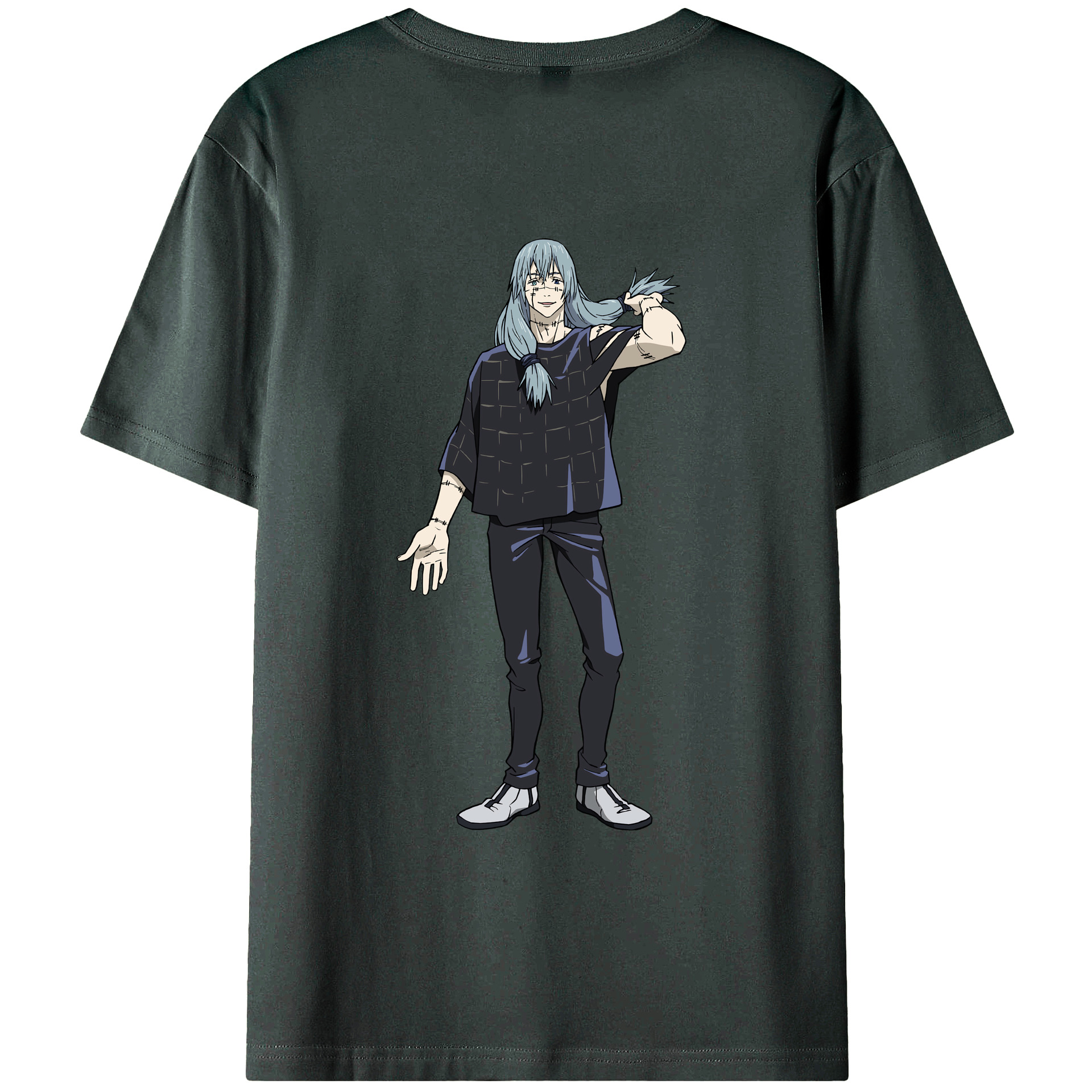 （画像用） 呪術廻戦 Jujutsu Kaisen 綿100％ メンズ半袖Tシャツ（バックプリント） 通気性